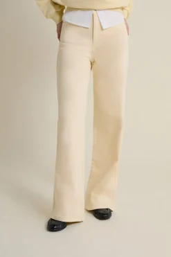 ETAM Corte Ancho|Jeans|Pantalon droit taille haute VANILLE