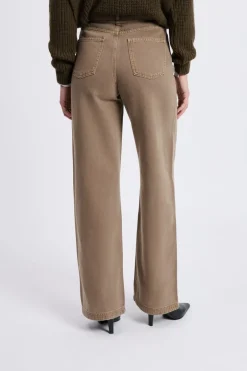 ETAM Corte Ancho|Pantalon large avec cordon en coton TAUPE