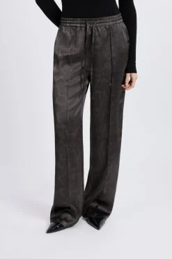 ETAM Corte Ancho|Pantalones|Pantalon large satiné à imprimé serpent IMP FD BRIQUE