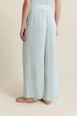ETAM Partes De Abajo De Pijama|Pantalon satiné coupe large BLEU VERT