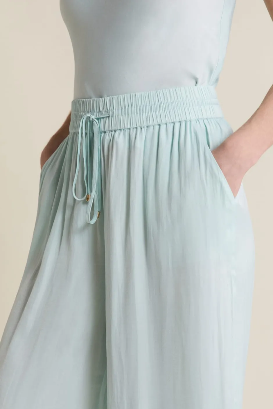 ETAM Partes De Abajo De Pijama|Pantalon satiné coupe large BLEU VERT