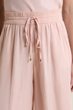 ETAM Partes De Abajo De Pijama|Pantalon satiné coupe large ROSE POUDRE