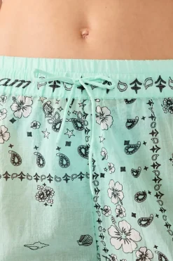 ETAM Túnicas Y Vestidos De Playa|Pantalones cortos de algodón estampados ESTAMPADO FONDO VERDE