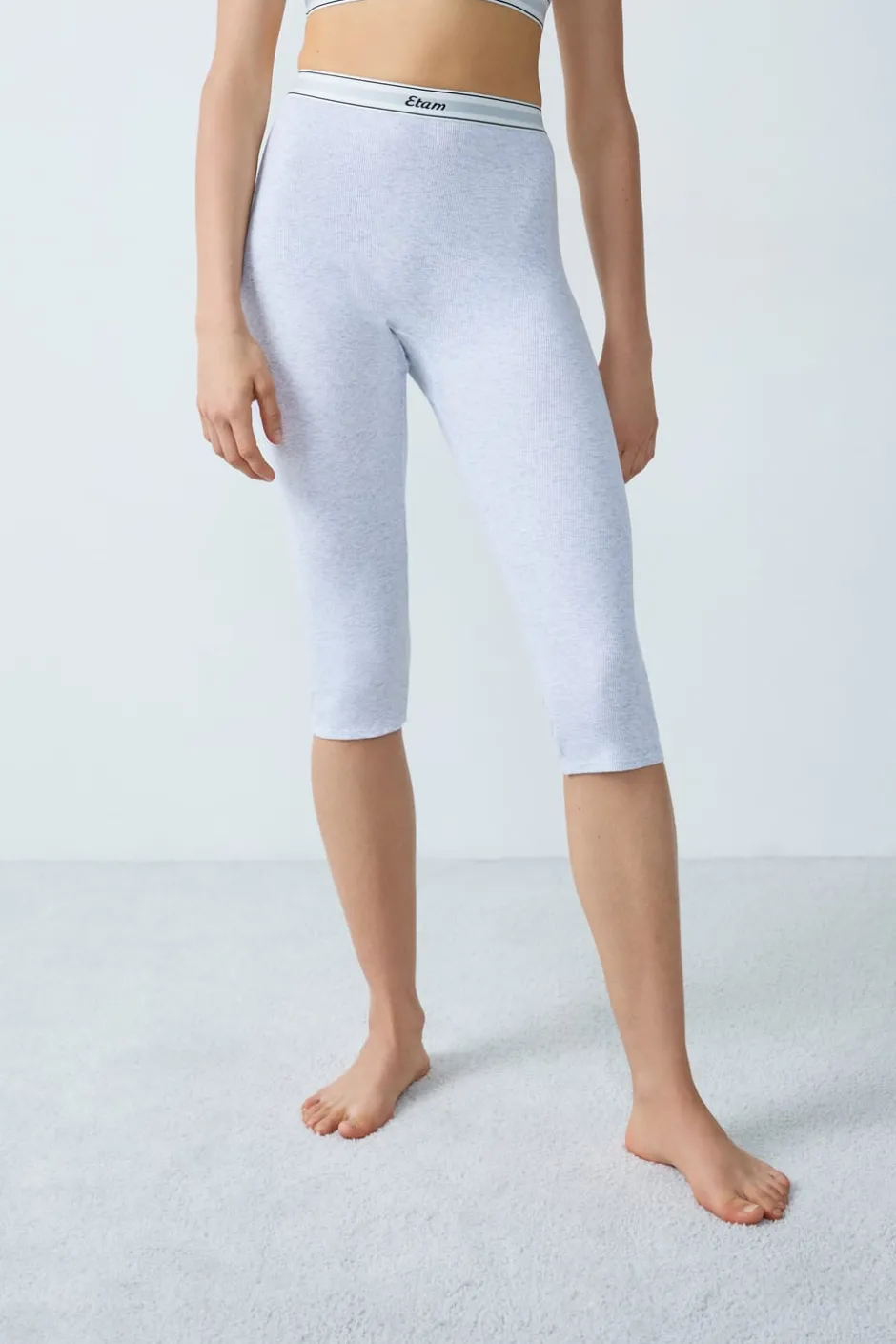 ETAM Culotte|Pantalones cortos de ciclista de algodón acanalado GRIS CLARO