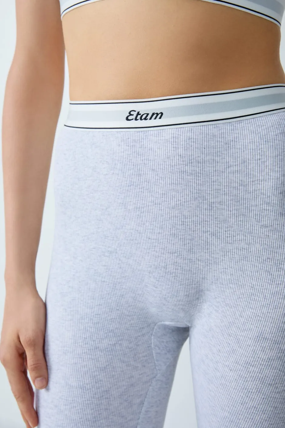 ETAM Culotte|Pantalones cortos de ciclista de algodón acanalado GRIS CLARO