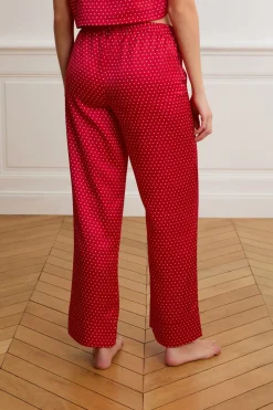 ETAM Los Pijamas Más Responsables|Partes De Abajo De Pijama|Pantalones de pijama de satén con lunares ROJO