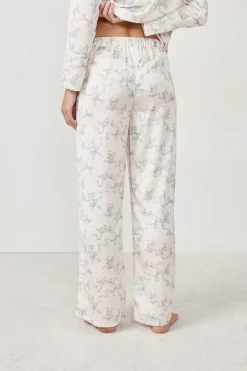 ETAM Partes De Abajo De Pijama|Pantalones de pijama estampados satinados ESTAMPADO BLANCO ROTO