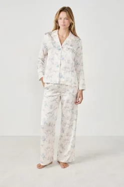 ETAM Partes De Abajo De Pijama|Pantalones de pijama estampados satinados ESTAMPADO BLANCO ROTO