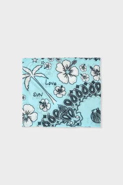 ETAM Accesorios|Túnicas Y Vestidos De Playa|Pareo de algodón estampado ESTAMPADO FONDO AZUL