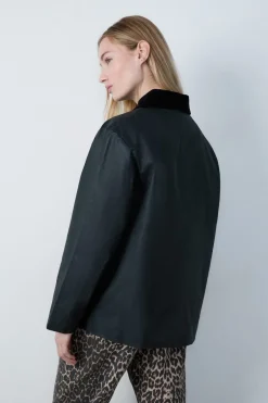 ETAM Abrigos|Parka con cuello de pana VERDE