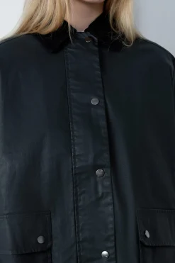 ETAM Abrigos|Parka con cuello de pana VERDE