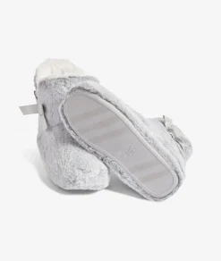 ETAM Zapatillas|Patucos de peluche con lazos Corgi GRIS CLARO