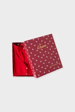 ETAM Los Pijamas Más Responsables|Pijamas 2 Y 3 Piezas|Pijama de 2 piezas con estampado de algodón ROJO