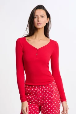 ETAM Los Pijamas Más Responsables|Pijamas 2 Y 3 Piezas|Pijama de 2 piezas con estampado de algodón ROJO