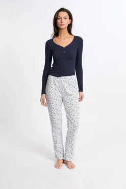 ETAM Los Pijamas Más Responsables|Pijamas 2 Y 3 Piezas|Pijama de 2 piezas con estampado de algodón MARINO