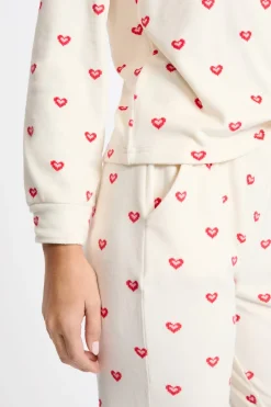 ETAM Los Pijamas Más Responsables|Pijamas 2 Y 3 Piezas|Pijama de 2 piezas con estampado de corazones CRUDO