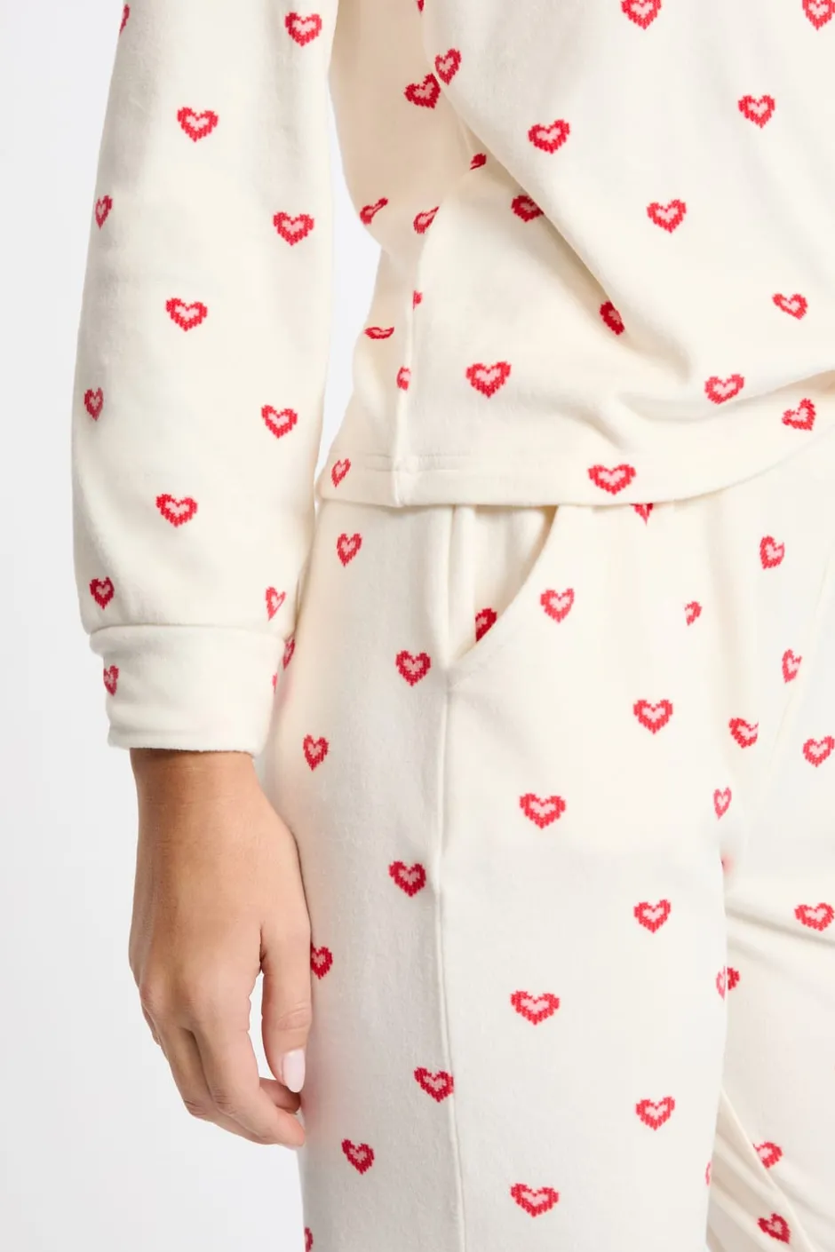 ETAM Los Pijamas Más Responsables|Pijamas 2 Y 3 Piezas|Pijama de 2 piezas con estampado de corazones CRUDO