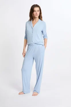 ETAM Los Pijamas Más Responsables|Pijamas 2 Y 3 Piezas|Pijama de 2 piezas de manga larga AZUL CIELO