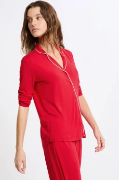 ETAM Los Pijamas Más Responsables|Pijamas 2 Y 3 Piezas|Pijama de 2 piezas de manga larga ROJO