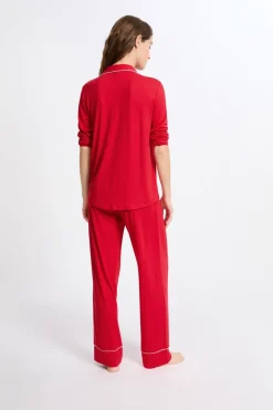 ETAM Los Pijamas Más Responsables|Pijamas 2 Y 3 Piezas|Pijama de 2 piezas de manga larga ROJO