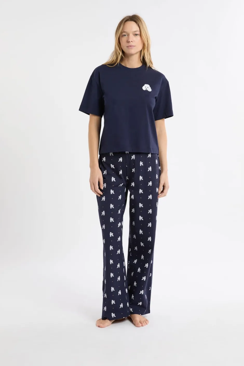 ETAM Los Pijamas Más Responsables|Pijamas 2 Y 3 Piezas|Pijama de dos piezas con estampado de perros marino