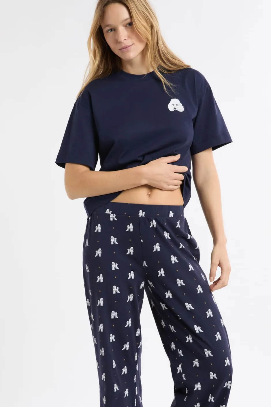 ETAM Los Pijamas Más Responsables|Pijamas 2 Y 3 Piezas|Pijama de dos piezas con estampado de perros marino
