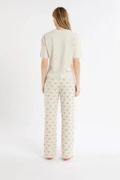ETAM Los Pijamas Más Responsables|Pijamas 2 Y 3 Piezas|Pijama de dos piezas con estampado de perros BEIGE