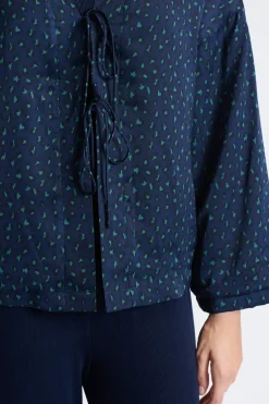 ETAM Pijamas Calentitos|Pijamas 2 Y 3 Piezas|Pijama de tres piezas de satén AZUL OSCURO