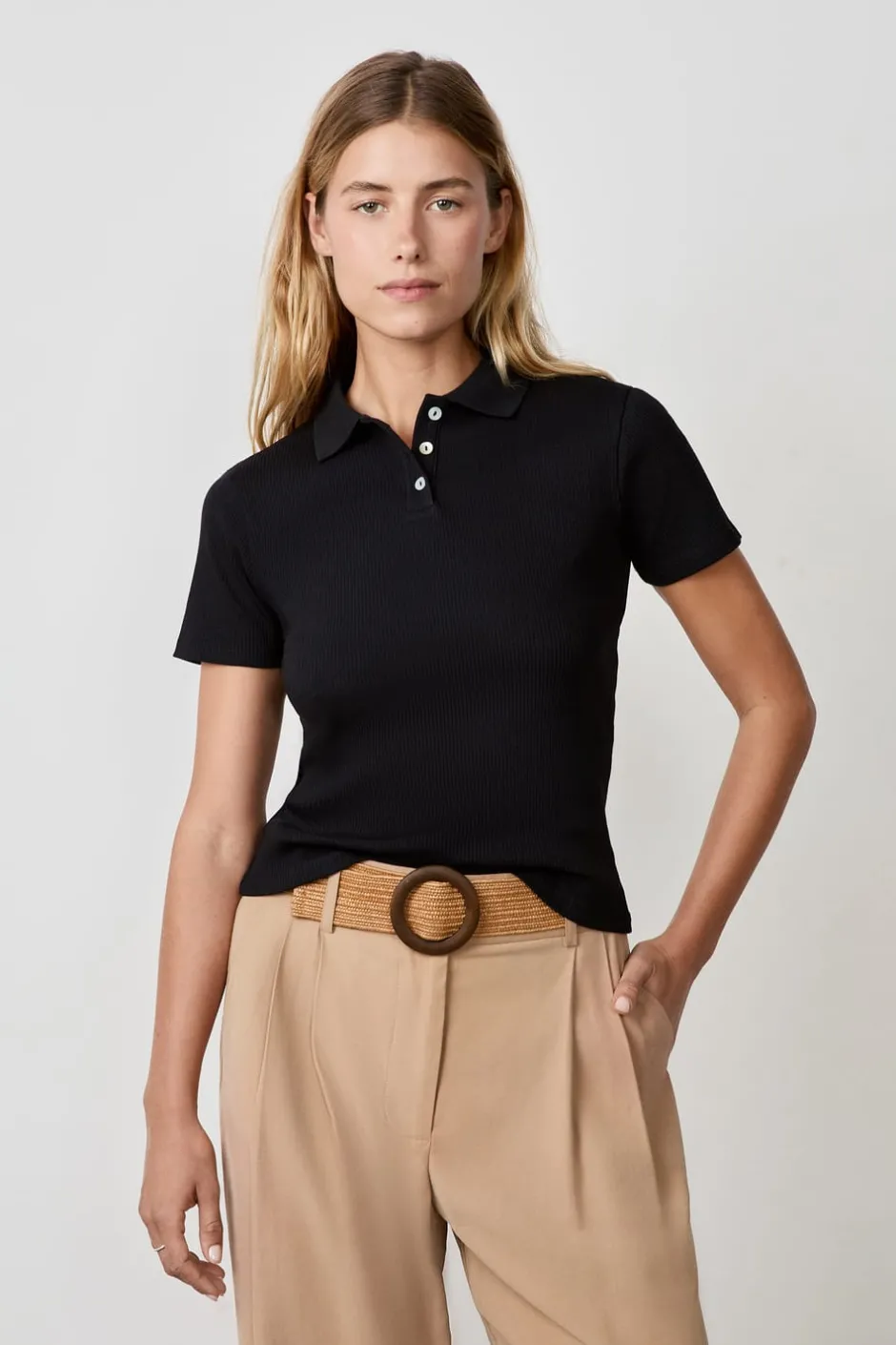 ETAM Manga Corta|Camisetas|Polo de manga corta NEGRO