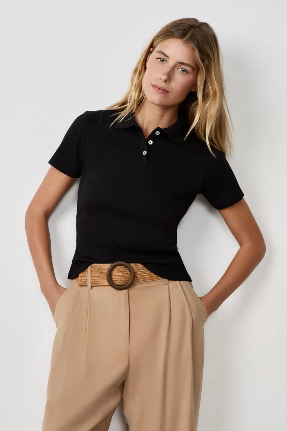ETAM Manga Corta|Camisetas|Polo de manga corta NEGRO