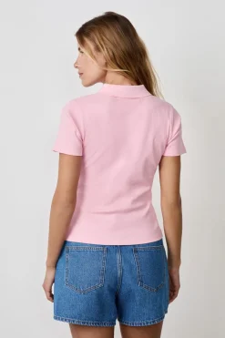 ETAM Camisetas|Manga Corta|Polo de manga corta ROSA CLARO