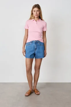 ETAM Camisetas|Manga Corta|Polo de manga corta ROSA CLARO