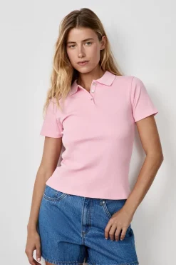 ETAM Camisetas|Manga Corta|Polo de manga corta ROSA CLARO
