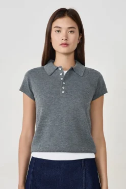 ETAM Manga Corta|Jerséis|Polo de manga corta con botones GRIS