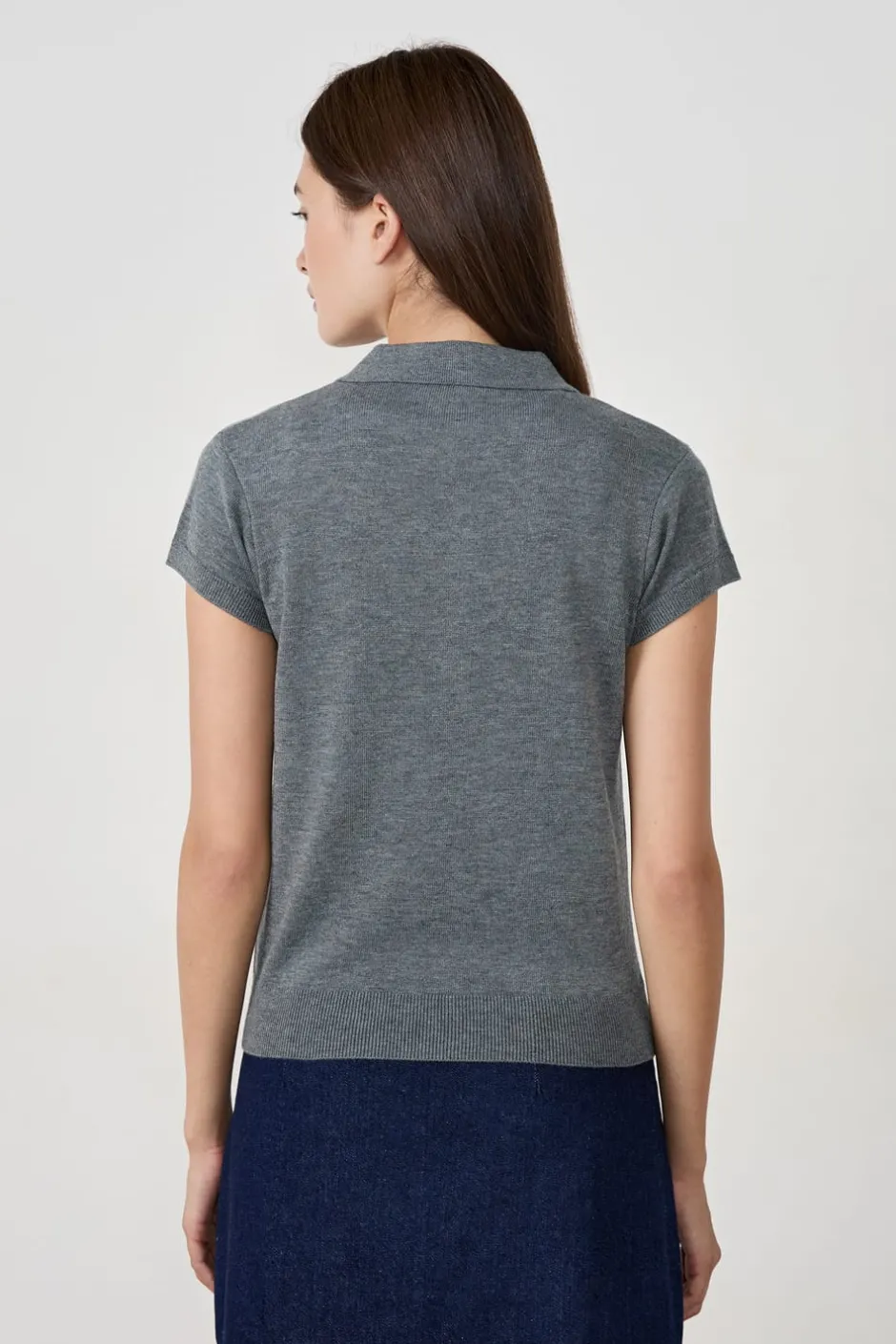 ETAM Manga Corta|Jerséis|Polo de manga corta con botones GRIS