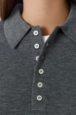 ETAM Manga Corta|Jerséis|Polo de manga corta con botones GRIS