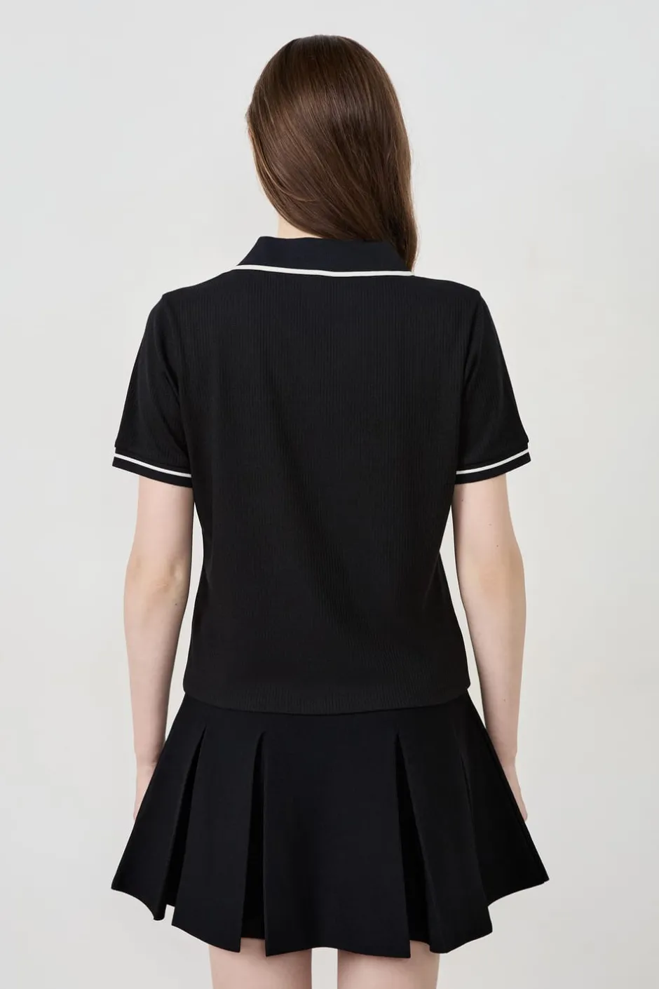 ETAM Manga Corta|De Rayas|Polo de manga corta de algodón NEGRO