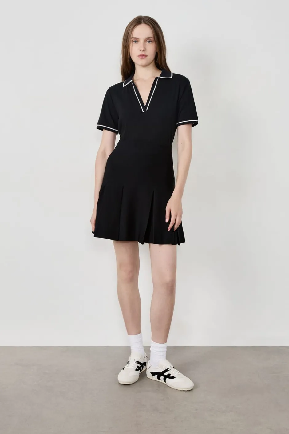 ETAM Manga Corta|De Rayas|Polo de manga corta de algodón NEGRO