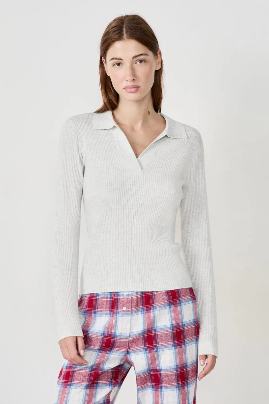 ETAM Ponchos, Sudaderas Y Chaquetas|Los Pijamas Más Responsables|Polo de manga larga GRIS CLARO
