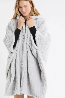 ETAM Pijamas Calentitos|Ponchos, Sudaderas Y Chaquetas|Poncho con mangas 3/4 GRIS