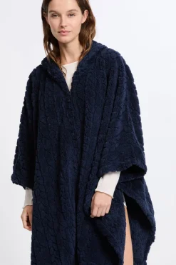 ETAM Pijamas Calentitos|Ponchos, Sudaderas Y Chaquetas|Poncho efecto polar MARINO