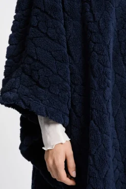 ETAM Pijamas Calentitos|Ponchos, Sudaderas Y Chaquetas|Poncho efecto polar MARINO