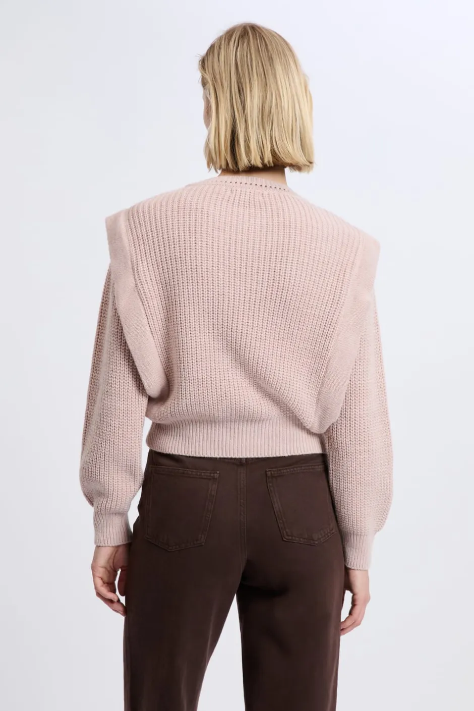 ETAM Cuello Redondo|Jerséis|Pull à épaulettes avec laine ROSE CLAIR