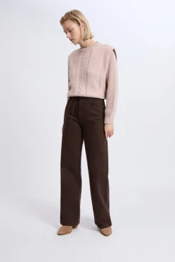ETAM Cuello Redondo|Jerséis|Pull à épaulettes avec laine ROSE CLAIR