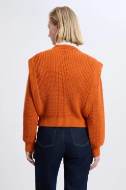 ETAM Cuello Redondo|Jerséis|Pull à épaulettes avec laine ORANGE