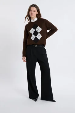 ETAM Fantasía|Cuello Redondo|Pull col rond à motifs CHOCOLAT