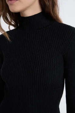 ETAM Cuello Alto|Jerséis|Pull en tricot irisé à col montant NOIR
