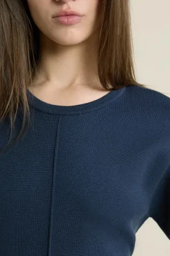 ETAM Cuello Redondo|Jerséis|Pull manches courtes ceinturée ENCRE