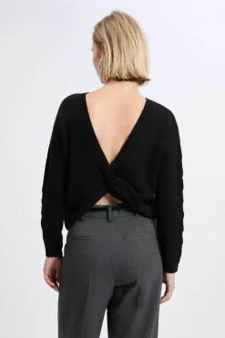 ETAM Jerséis|Pull torsadé dos nu NOIR