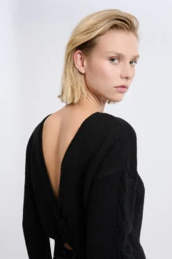 ETAM Jerséis|Pull torsadé dos nu NOIR
